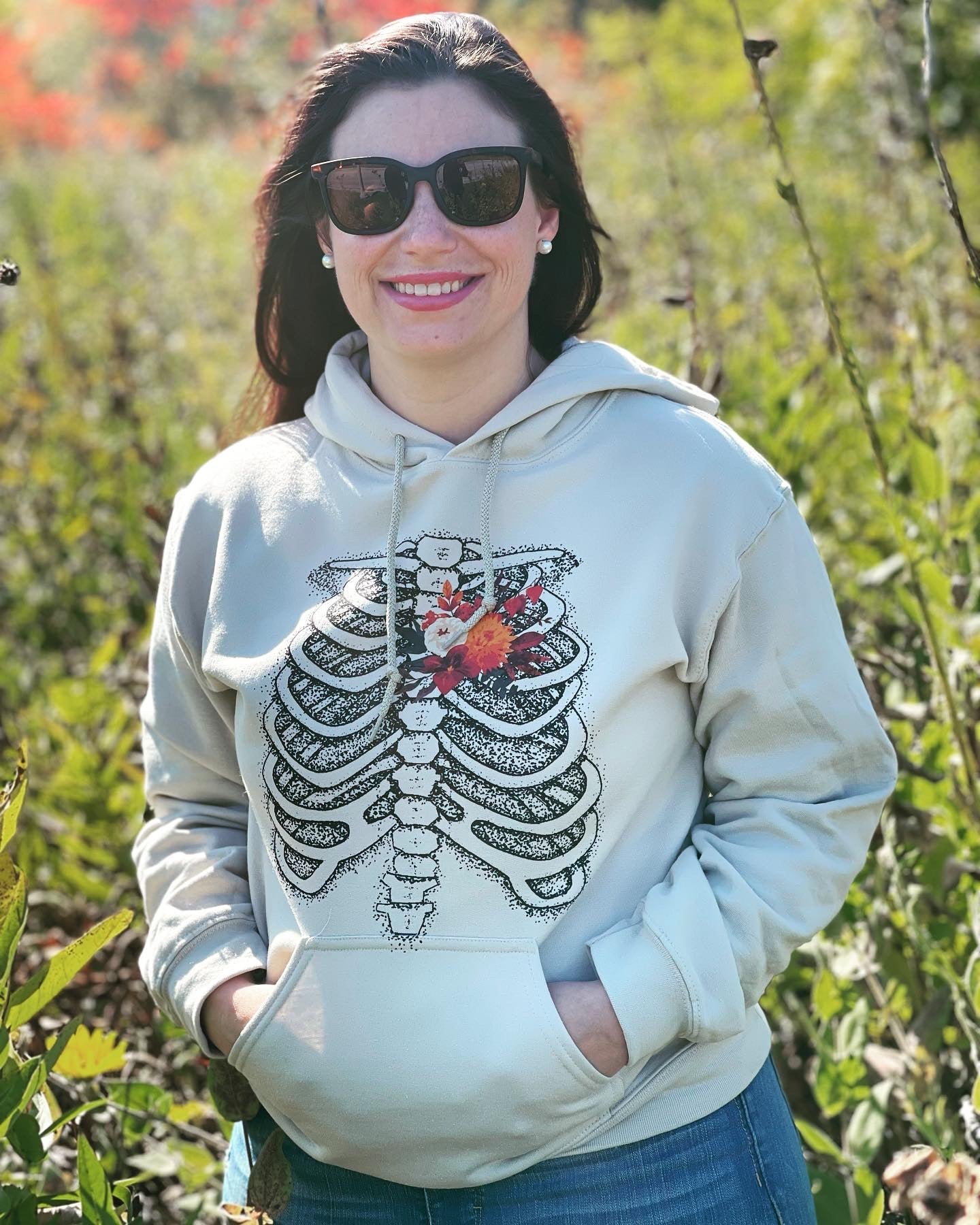 Floral Fall Skeleton Hoodie